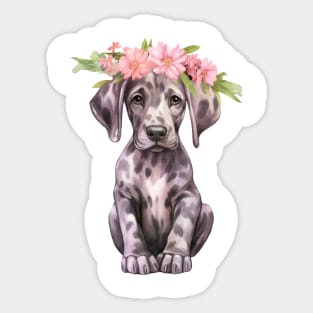 Great Dane Dog with Head Wreath Sticker